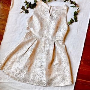 NWT Charming Charlie Gold & Cream Brocade Dress XL